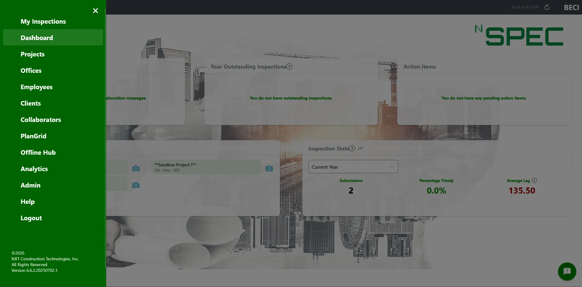 Open sidebar showing navigation items